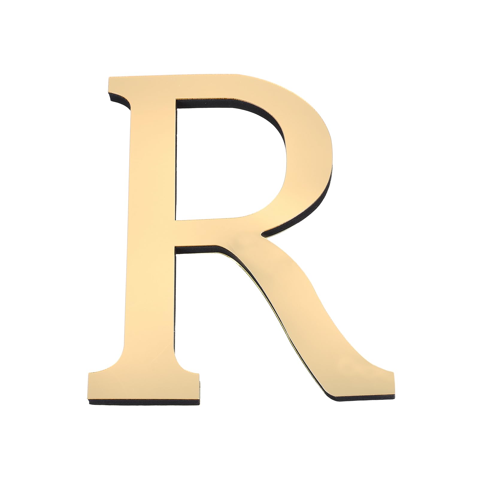 PATIKIL 7.87 Inch 3D Acrylic Alphabet Mirror Wall Stickers Letter R Self-Adhesive Home Decor Letter Sign Art Sticker Decal for D