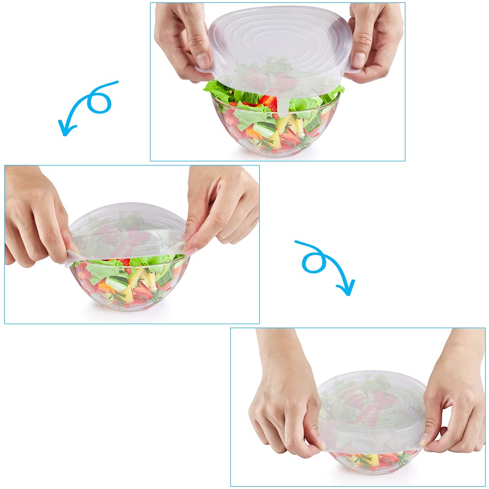 6Pcs Ostwony Silicone Stretch Lids, Four Specifications Of Reusable Silicone Bowl Cover, Suitable For Various Food Containers, H