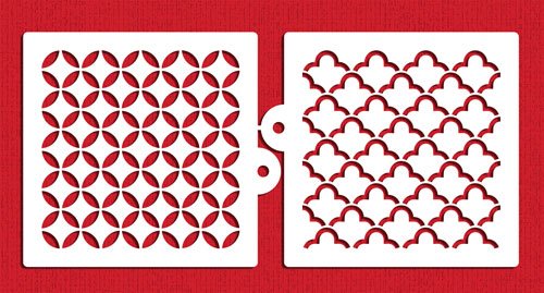 Designer Stencils Quilting Miniprint Cookie Stencil Set, Beige/Semi-Transparent