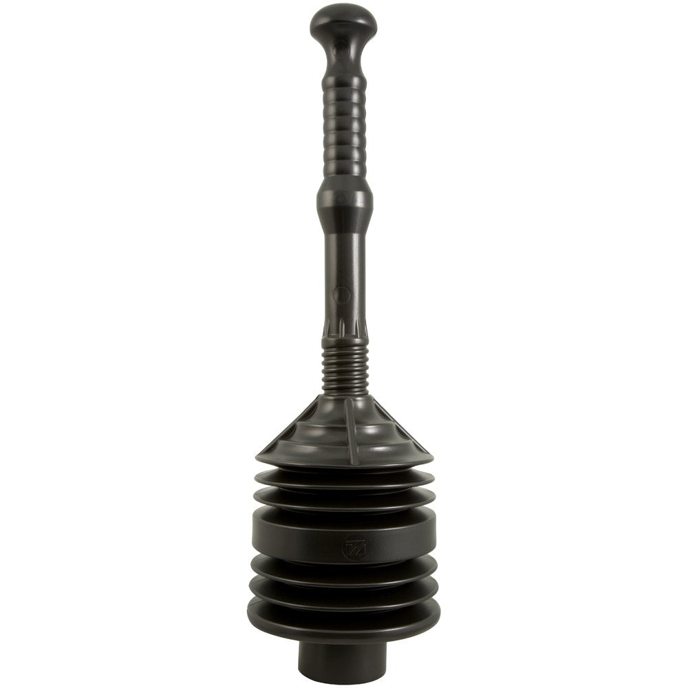 Plumbcraft 7505900 Heavy Duty Toilet Plunger - Bellows Style Can Clear Even Stubborn Blockage With Minimal Effort, Black