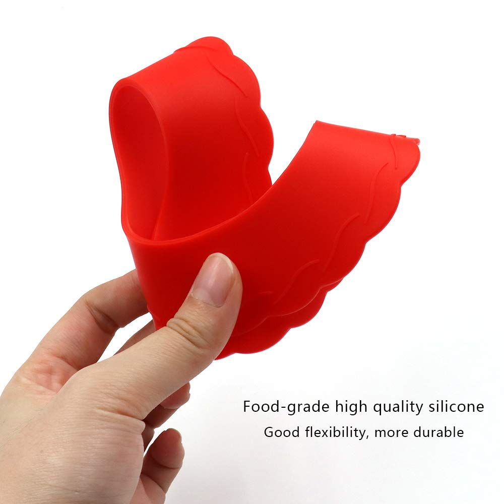 Wybg 4 Pcs Mini Pie Crust Shields, Silicone Pie Pan Shield For Baking, Mini Pie Crust Protector 4 To 6 In (Red)