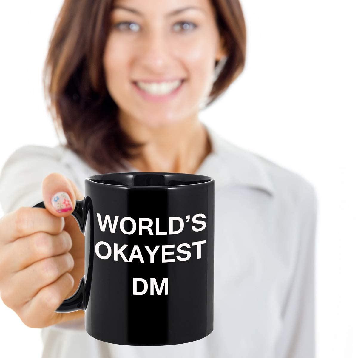 zapbest World 's Okayest Dm - Porcelain Black Funny Coffee Mug & Coffee Cup Gifts 11 OZ - Funny Inspirational and sarcasm, Gifts