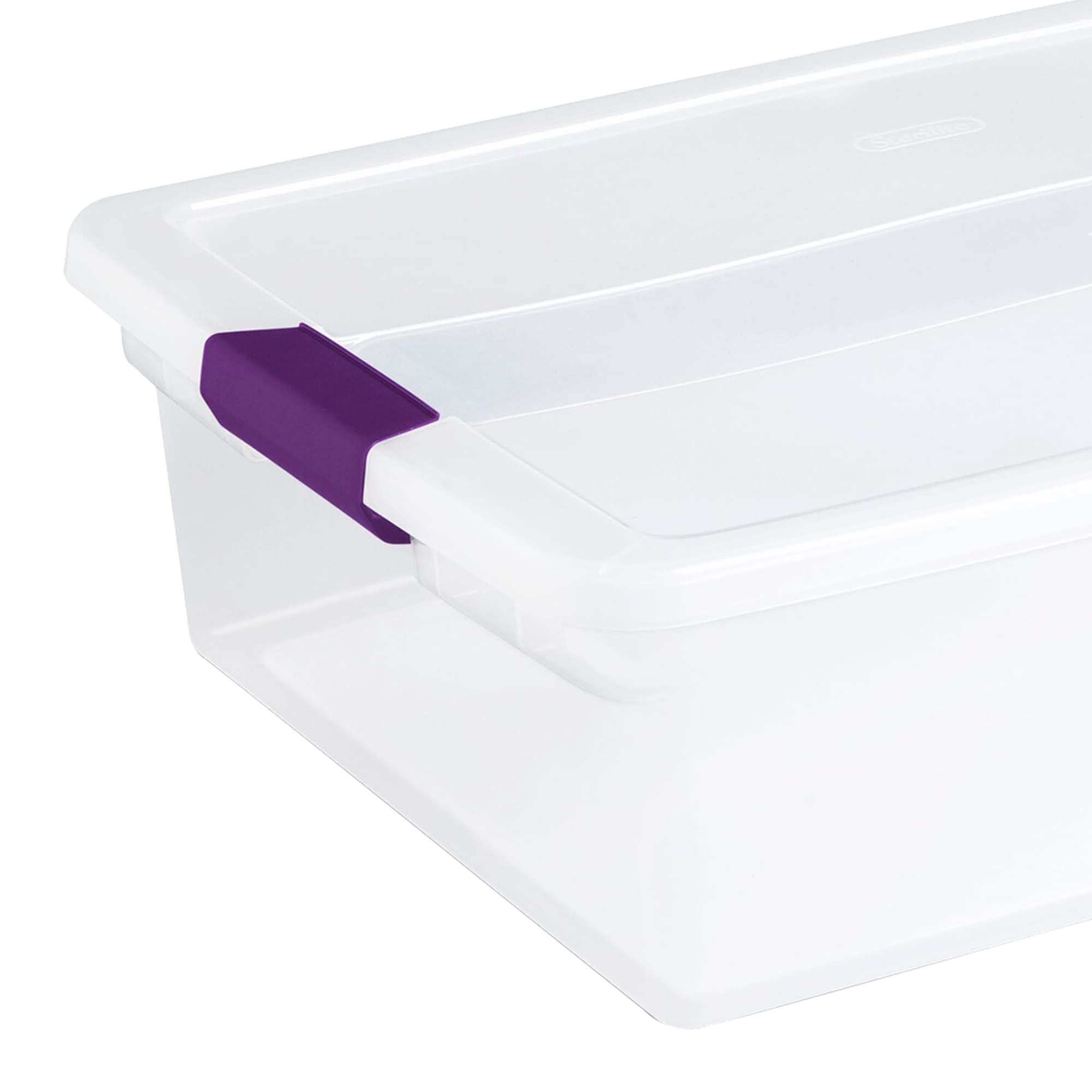 Sterilite 32 Qt Clearview Latch Storage Box, Stackable Bin With Latching Lid, Plastic Container To Organize Clothes Underbed, Cl