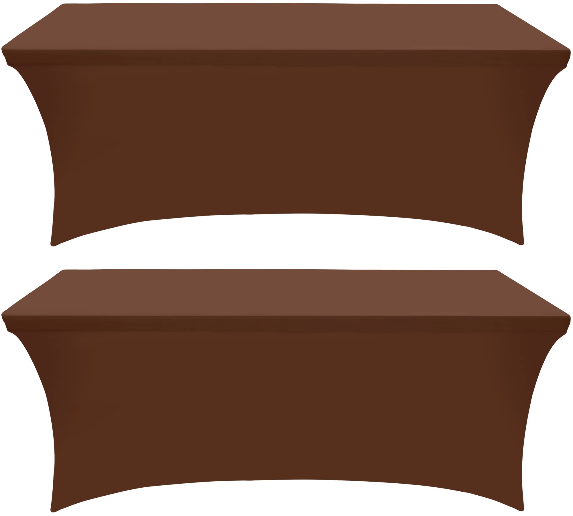 Utopia Kitchen Spandex Tablecloth 2 Pack 6Ft, Light Coffee] Tight, Fitted, Washable And Wrinkle Resistant Stretch Rectangular Pa