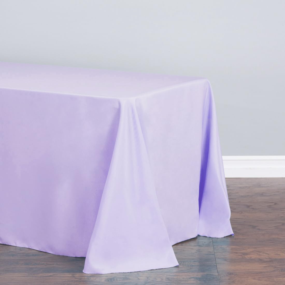 Ltc Linens Bulk 10-Pack Rectangular Tablecloths 90 In X 156 In With Rounded Corners - Lavender Table Covers For 8 Ft Table With