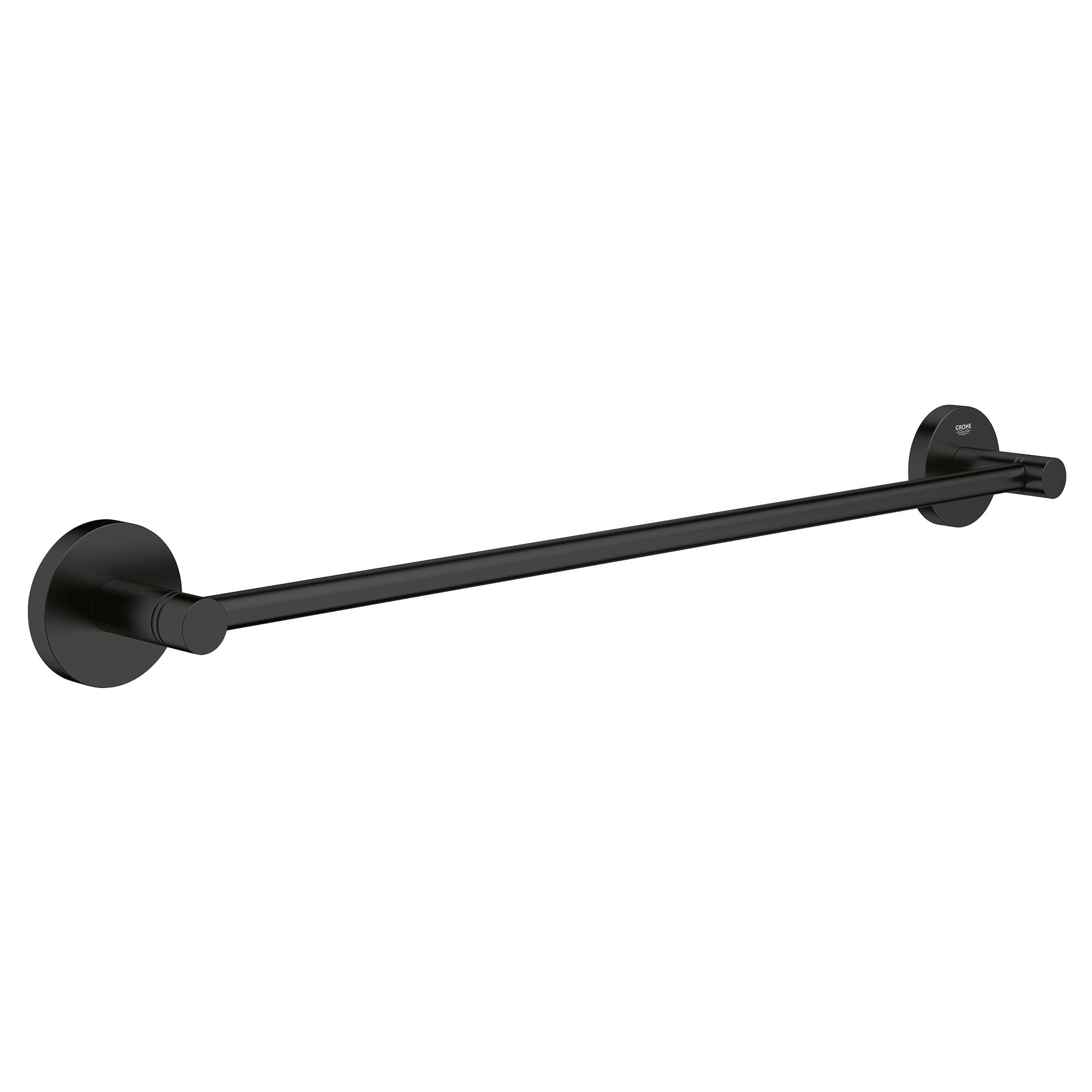 Grohe 406882431 Essentials 18-Inch Wall-Mounted Bathroom Towel Bar, Matte Black