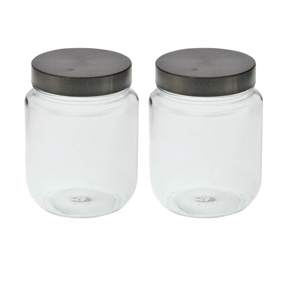 YERA Steelex Snack Jars, 750 ml, 2 Piece | Clear, Durable & Elegant Kitchen Organizer | Multipurpose Airtight Storage Jars Conta