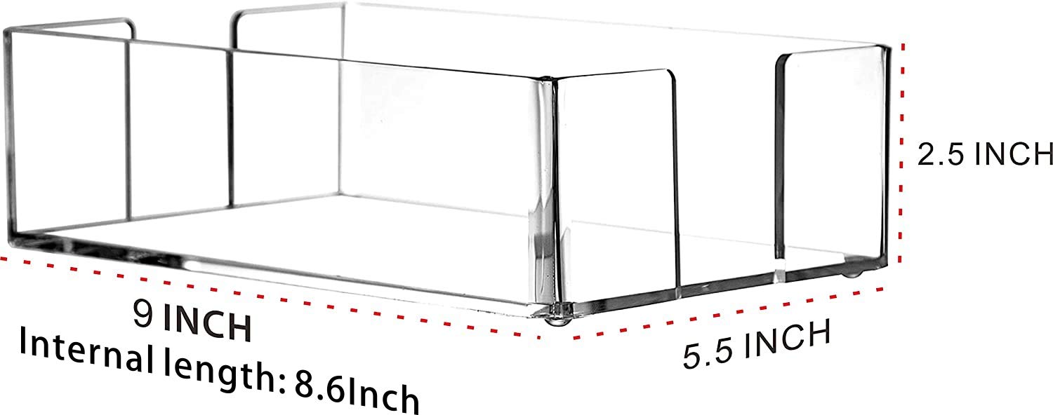 Cq Acrylic Guest Towel Napkin Holder,9''X 5.5'' Clear Dinner Napkins Holder, Hand Towels Holder For Bathroom, Guest Towels Stora