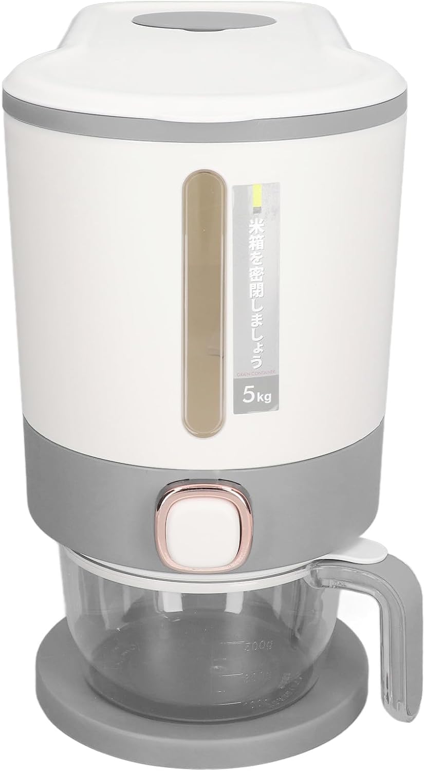 Matiko Airtight Rice Dispenser 5Kg Cereal Containers With Lid And Measuring Cup For Kitchen Organization And Storage Cereal Cont