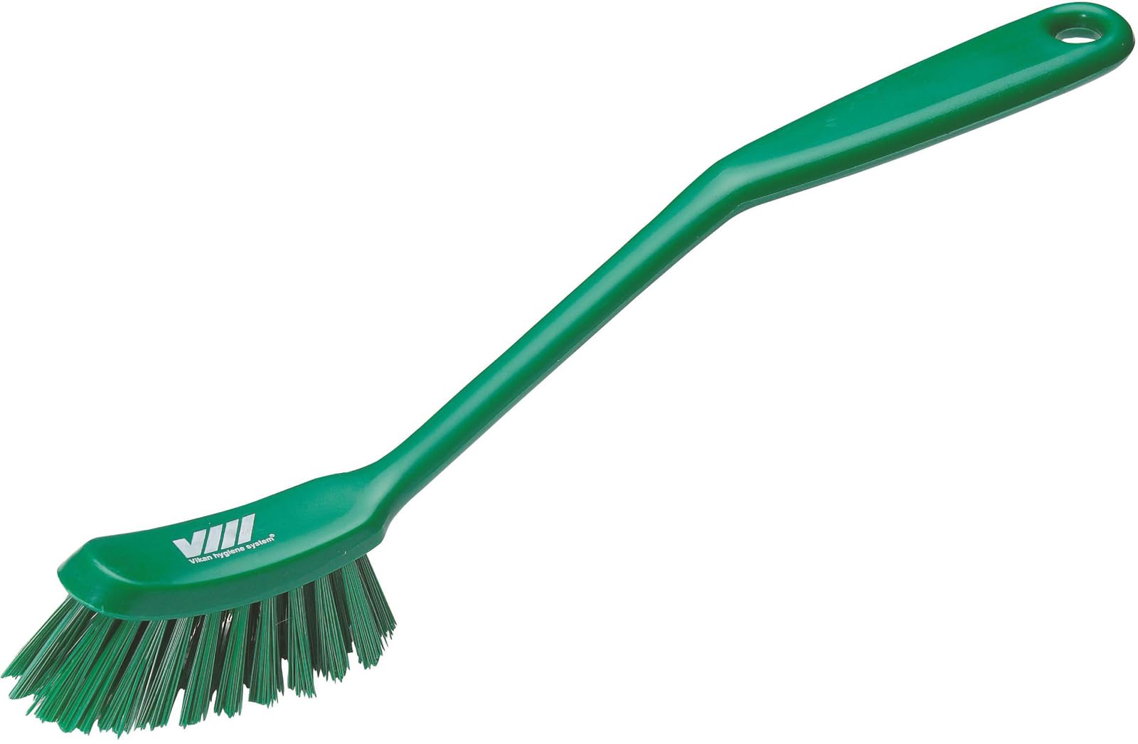 Vikan - Fine Dish Brush - Heavy-Duty, Narrow, Slip-Resistant Cleaning Brush, Polypropylene, Polyester Bristle, 11 Inch, Green, (