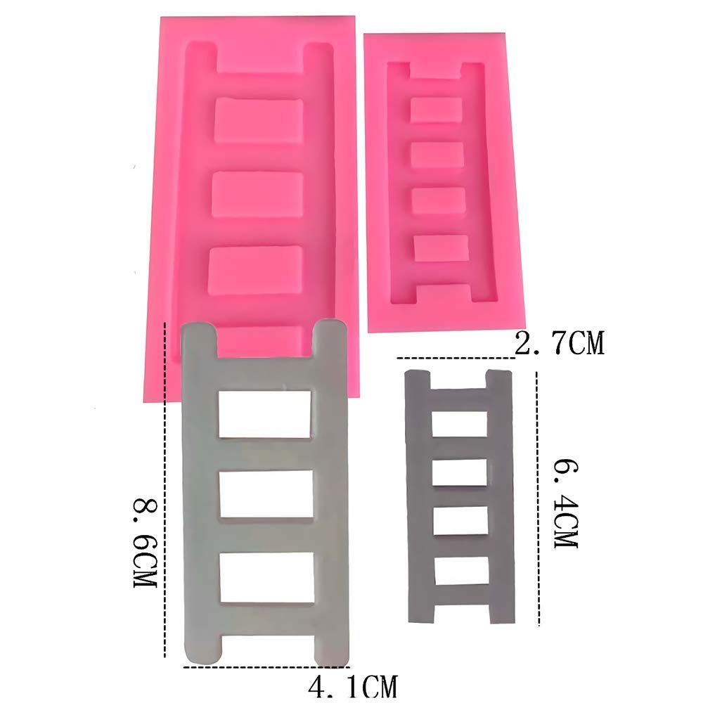 2Pcs Mini Size Ladder Or Fence Shaped Silicone Fondant Mold Cake Cupcake Decorating Tool Chocolate Candy Polymer Clay Making Mou