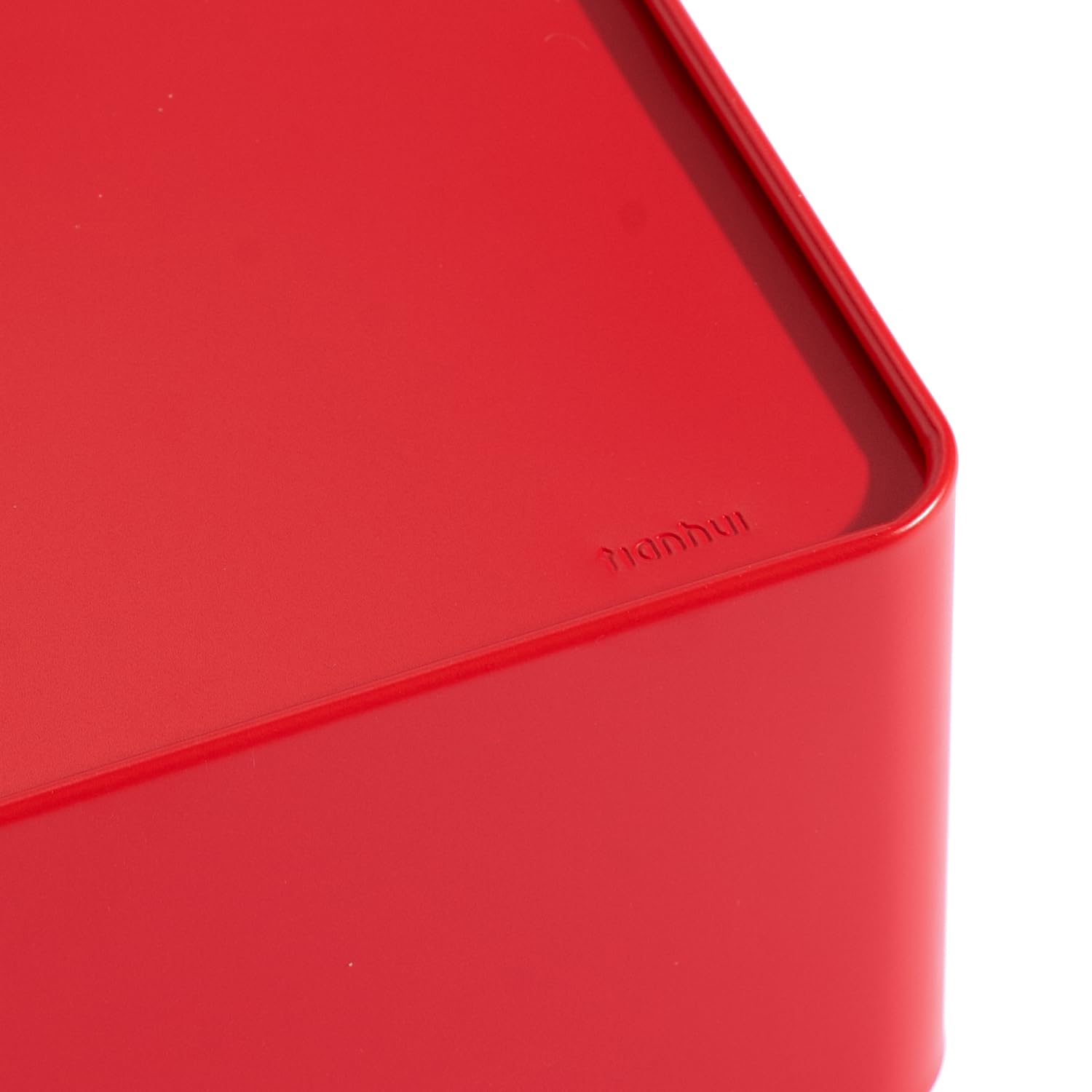 Tianhui Food Storage Containers Tin Box With Airtight Lids Kitchen Pantry Organization Metal Box, Chinese Red, S