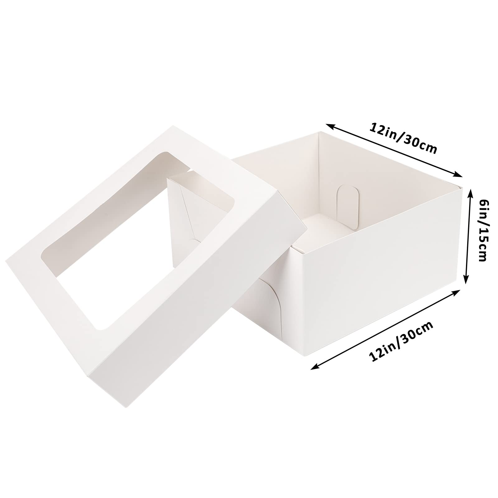 Moretoes 15Pcs Cake Boxes, 12X12X6 Inch Cake Boxes, Bakery Boxes With Window For Valentine'S Day, Mother'S Day, Cookies, Large P