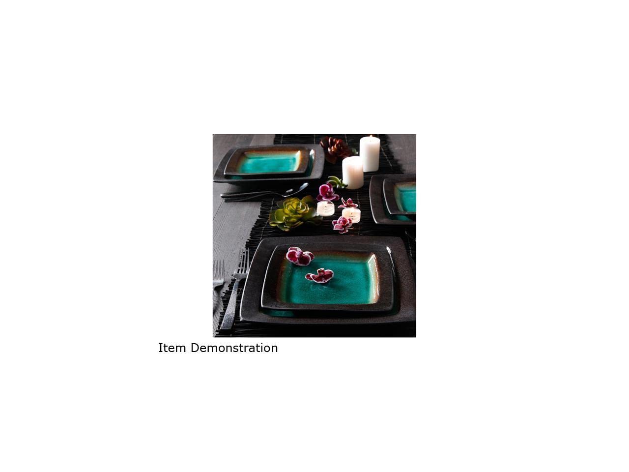 Gibson Reactive Stoneware Ocean Paradise 16 Piece Dinnerware Set, Jade, 91785.16 (93586938M)