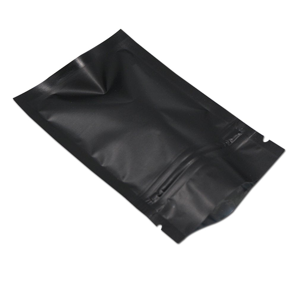 Ferenli 100Pcs Ziplock Aluminum Foil Package Bag Self Seal Flat Coffee Powder Tea Storage Mylar Bags Smell Proof Heat Sealable F