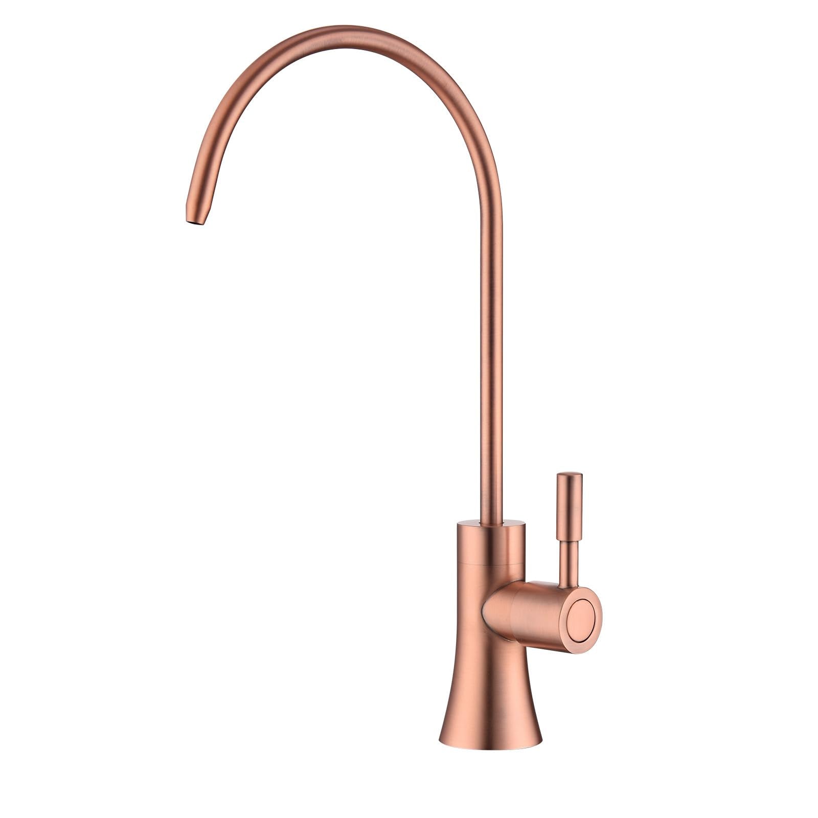 Ekrte Copper Drinking Water Purifier Faucet, Rose Gold Kitchen Bar Sink Drinking Water Purifier Faucet, Commercial Water Filtrat