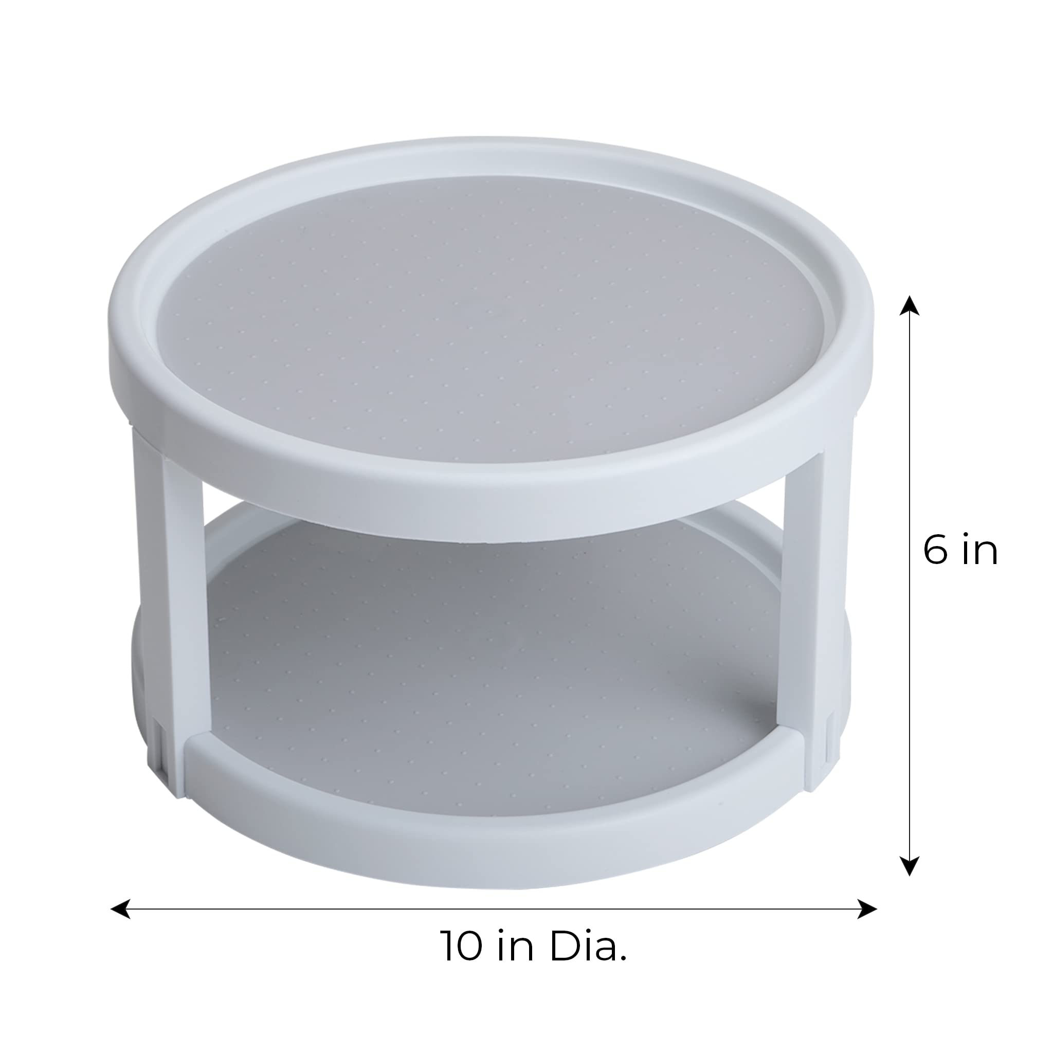 Smart Design 2-Tier Lazy Susan Turntable - 10 Inch - Non-Slip Lining and Feet - BPA Free - Cupboard, Fridge, Jars, Spices, Cabin
