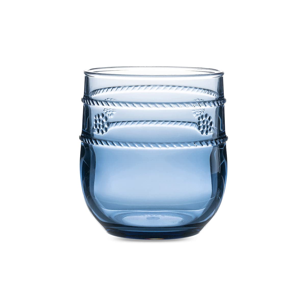 Juliska Blue Isabella Acrylic Tumbler - Unbreakable, Acrylic, Embossed Drinking Glass