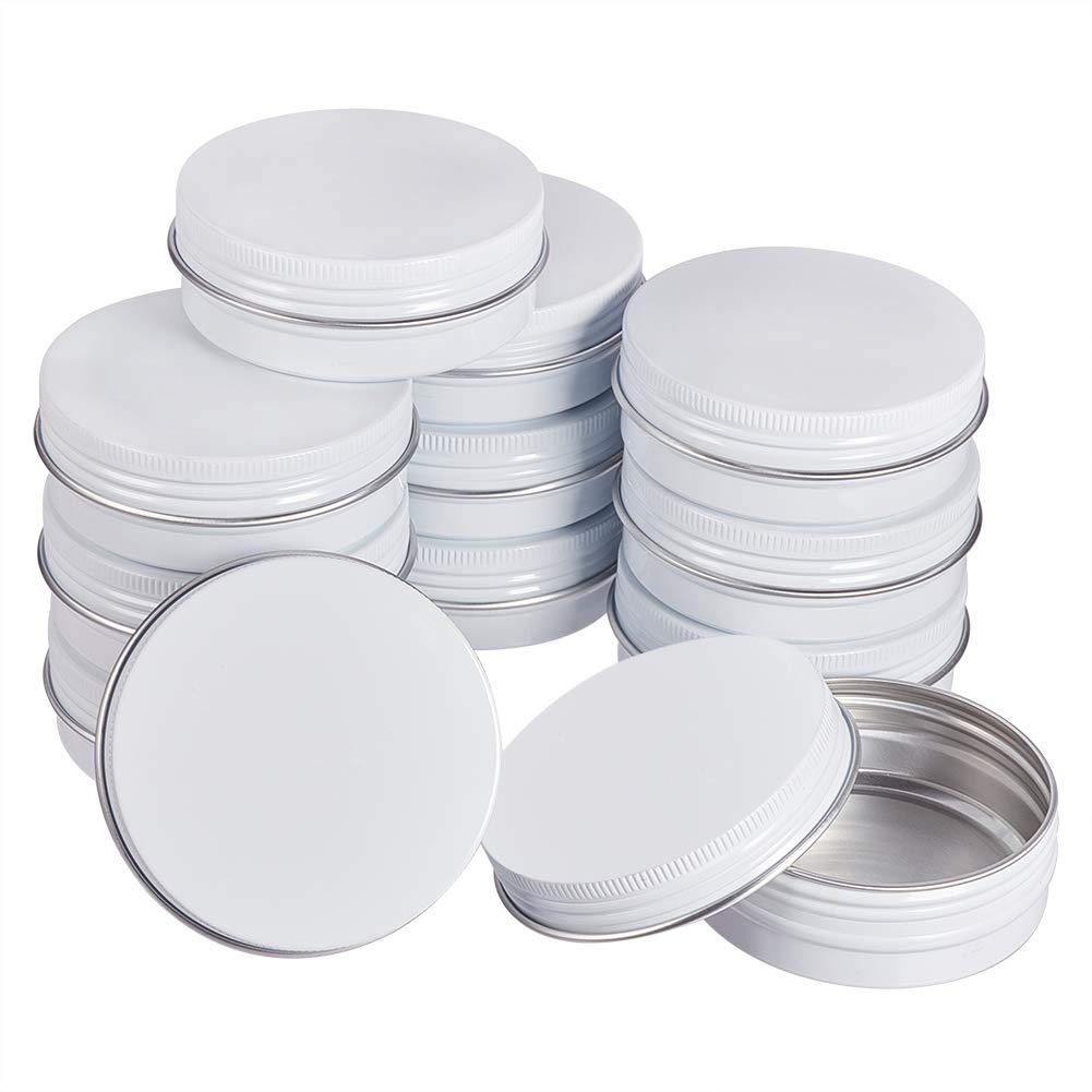 Benecreat 14 Pack 2 Oz Tin Cans Screw Top Round Aluminum Cans Screw Lid Containers - Great For Store Spices, Candies, Tea Or Gif