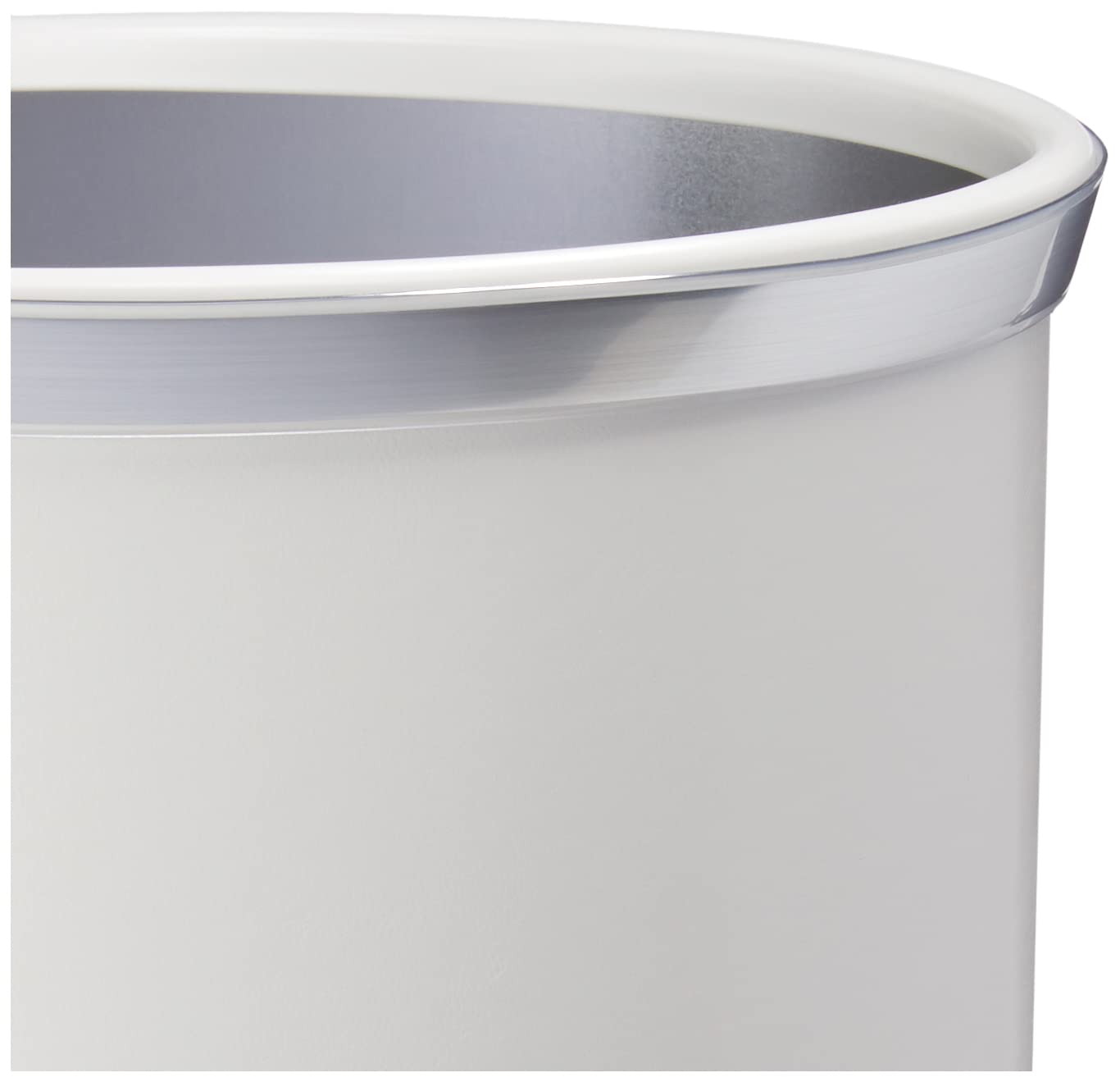 Sophisticates White W/ Brushed Chrome 14 Inches Oval Waste Basket