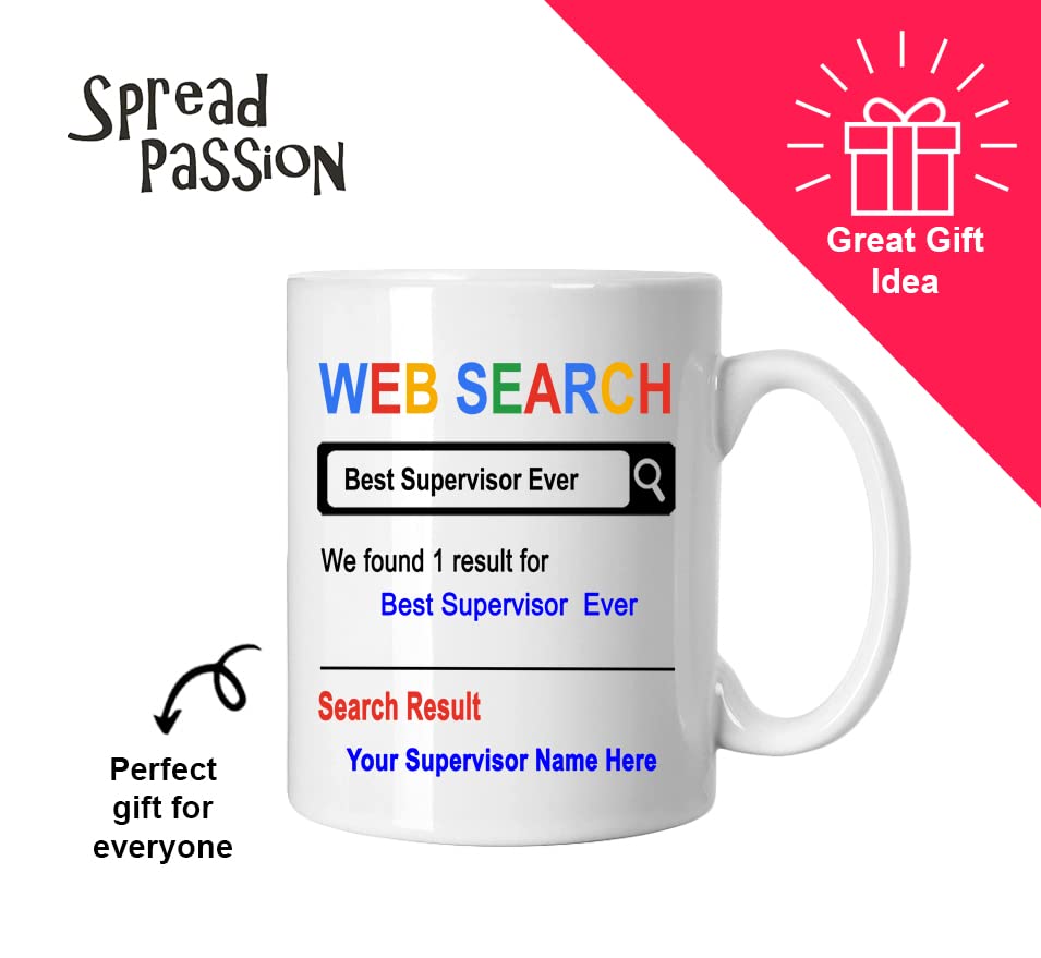 Spreadpassion Personalized Supervisor Mug, Best Supervisor Mug, Supervisor Mug, Supervisor Gifts, Gift For Supervisor, Superviso