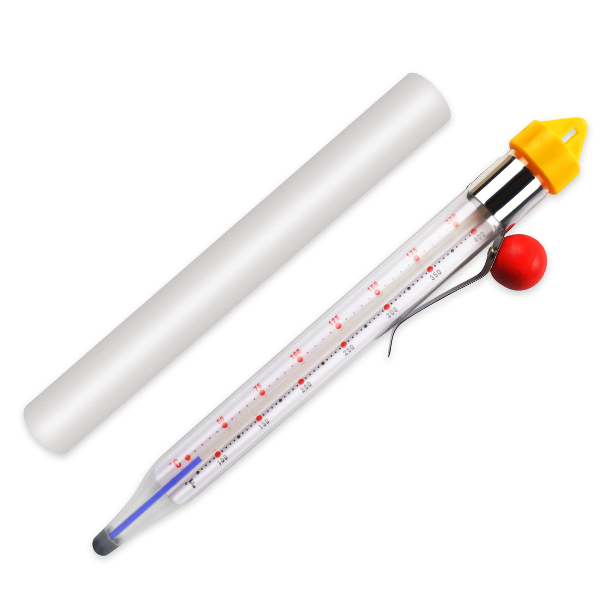 Candy Thermometer Sugar Thermometer With Pot Clip 8 Inches Syrup Thermometer With Hanging Clip Kitchen Accessories For Baking, C