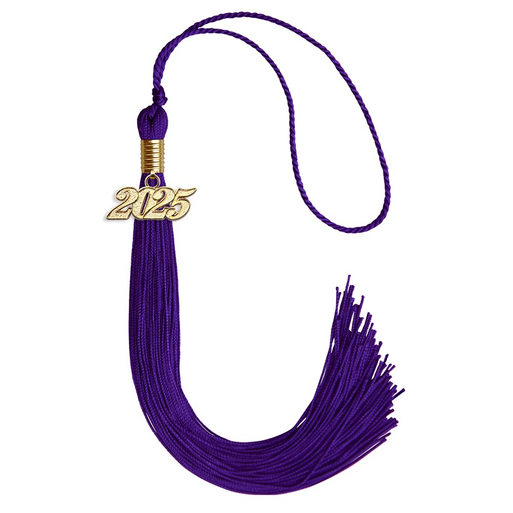 Endea Graduation Single Color Tassel with Gold Date Drop (Purple, 2025)