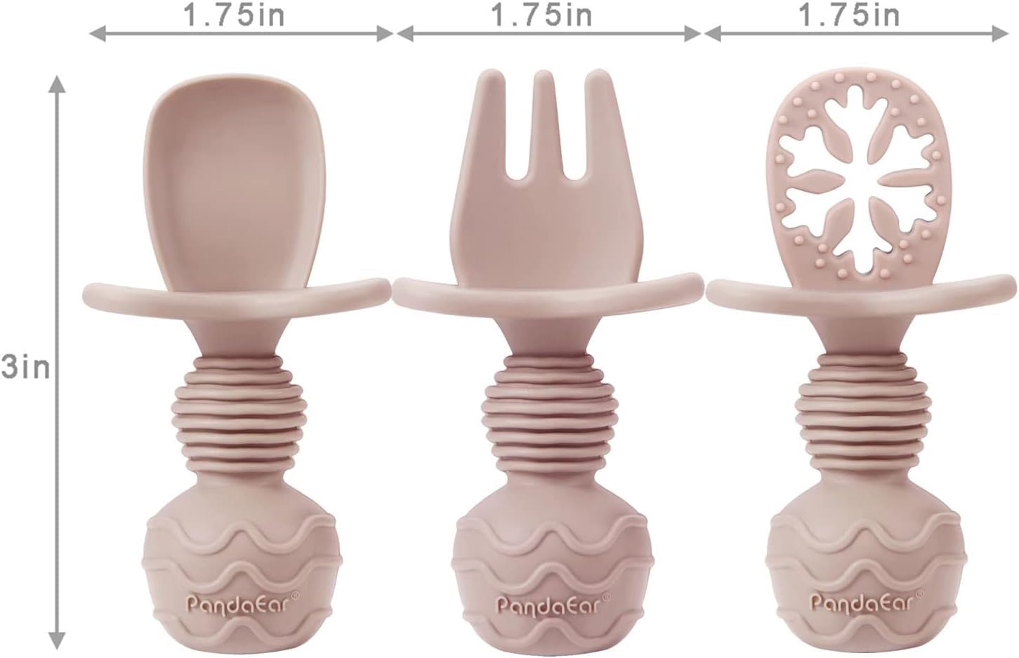 PandaEar 4 Pack Silicone Baby Spoons Forks Feeding Set  Toddler Utensils Baby Led Weaning Supplies  First Stage Baby Spoon Self Feeding 6 Months Old Baby Essentials