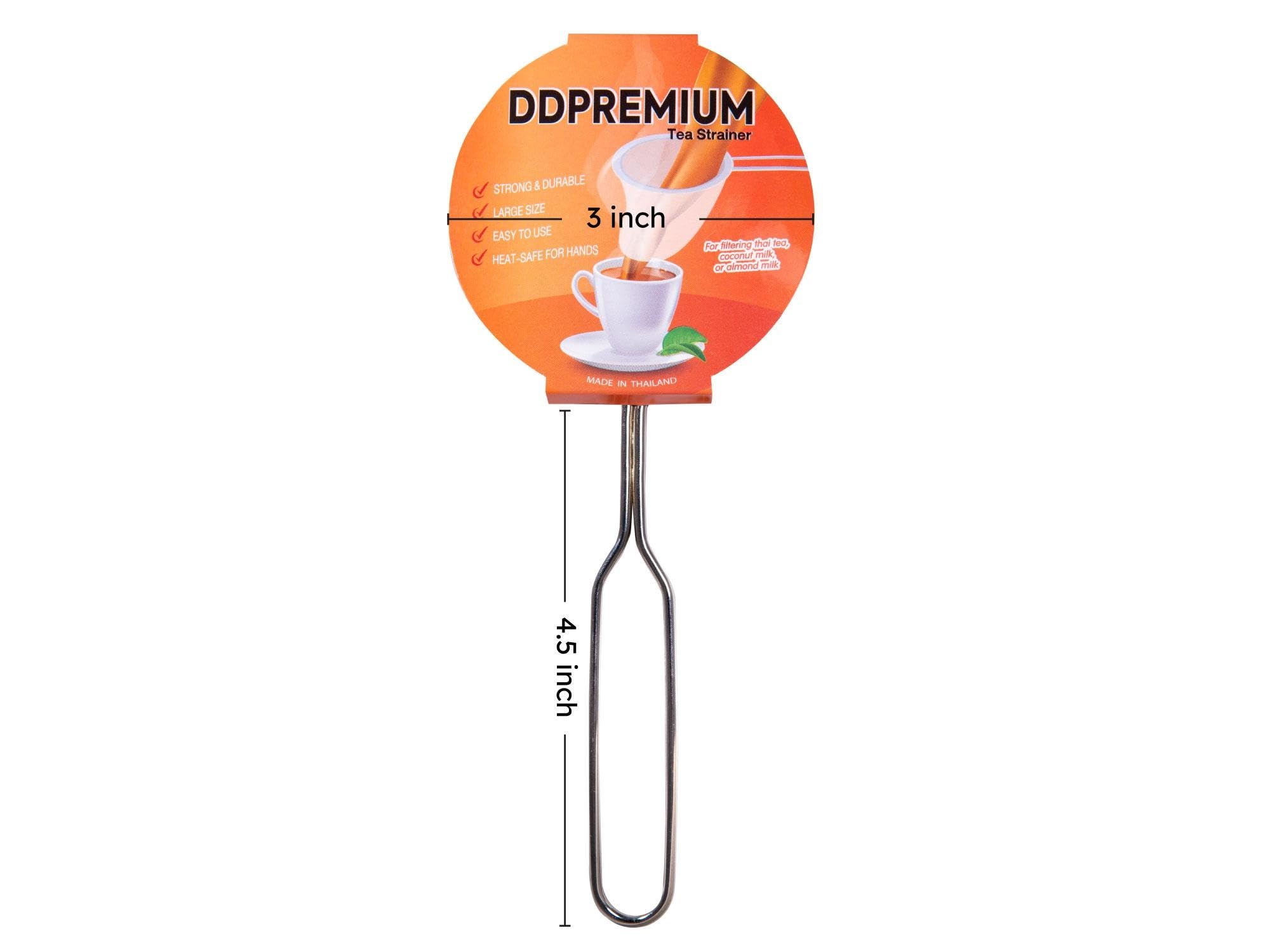 Ddpremium Traditional Thai Style Tea Filter Stainless Steel Size 3 Inches Friendly Using & Durable, Compatible With All Tea Type