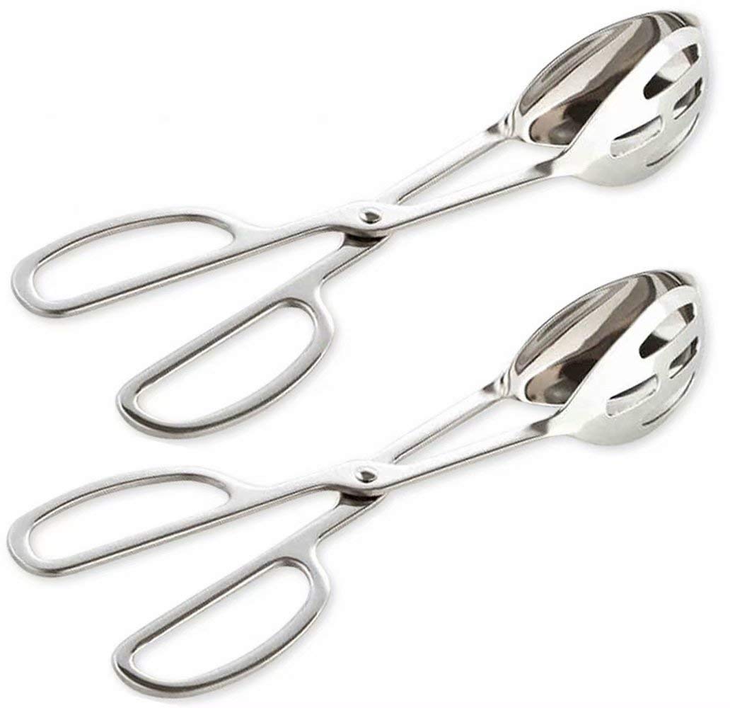Kebe 2-Pack Serving Tongs For Buffet Party Catering .Thickening Food Serving Tongs Salad / Cake / Bread Tongs Kitchen Tongs, Sta
