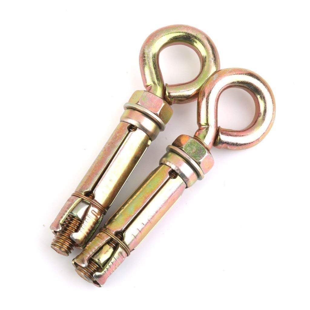 Pure Source India Hard Metal Closed Hook Anchor Fasteners, 8Mm, 2 Pieces, Gold