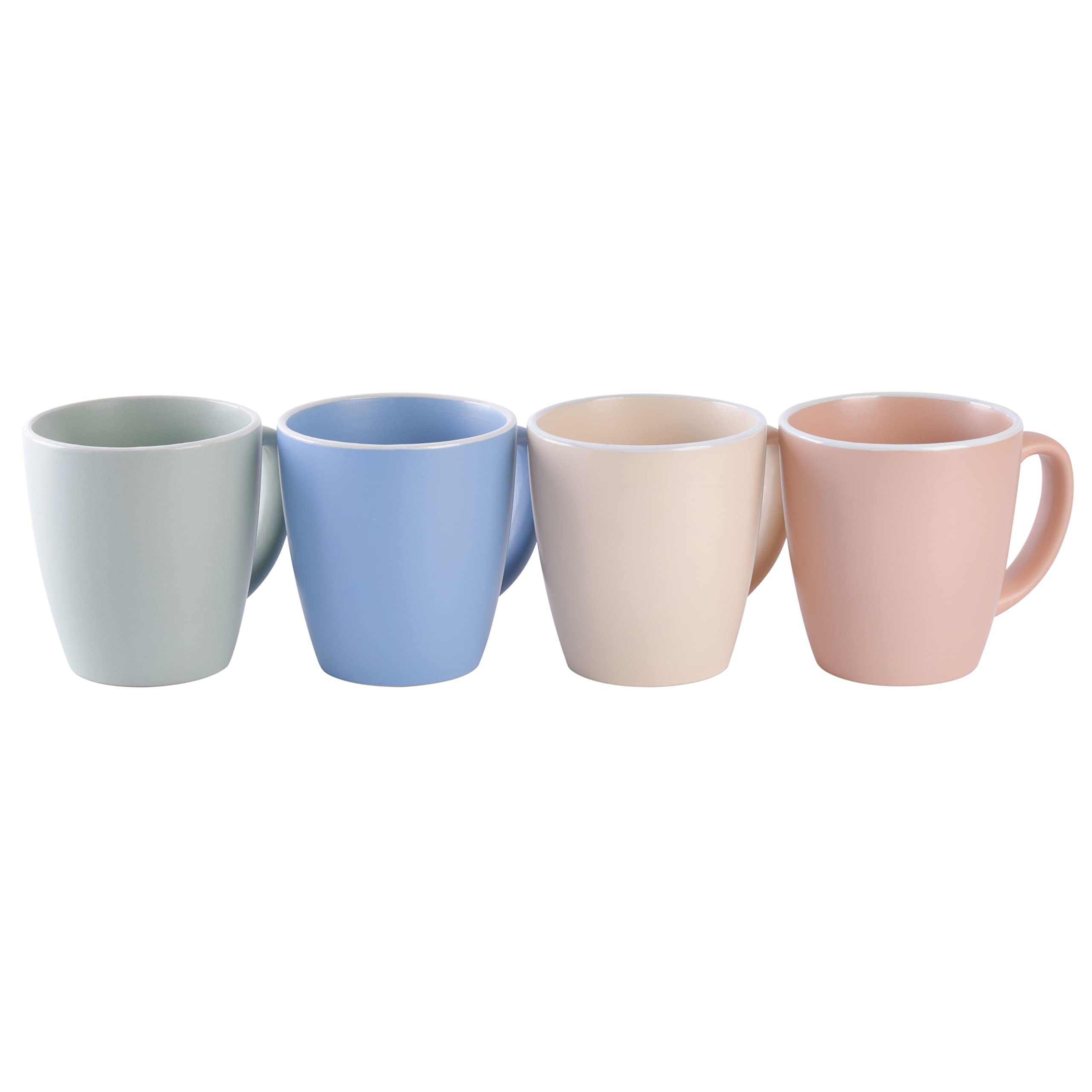 Spice By Tia Mowry Creamy Tahini Stoneware 17Oz Mug Set, Assorted, 4-Piece