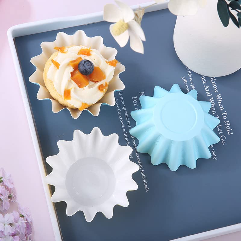 100 Pcs Baking Cups Cupcake Liner, Brioche Paper Cup Standard Muffin Wrappers Greaseproof Coated Paper For Wedding Birthday Holi