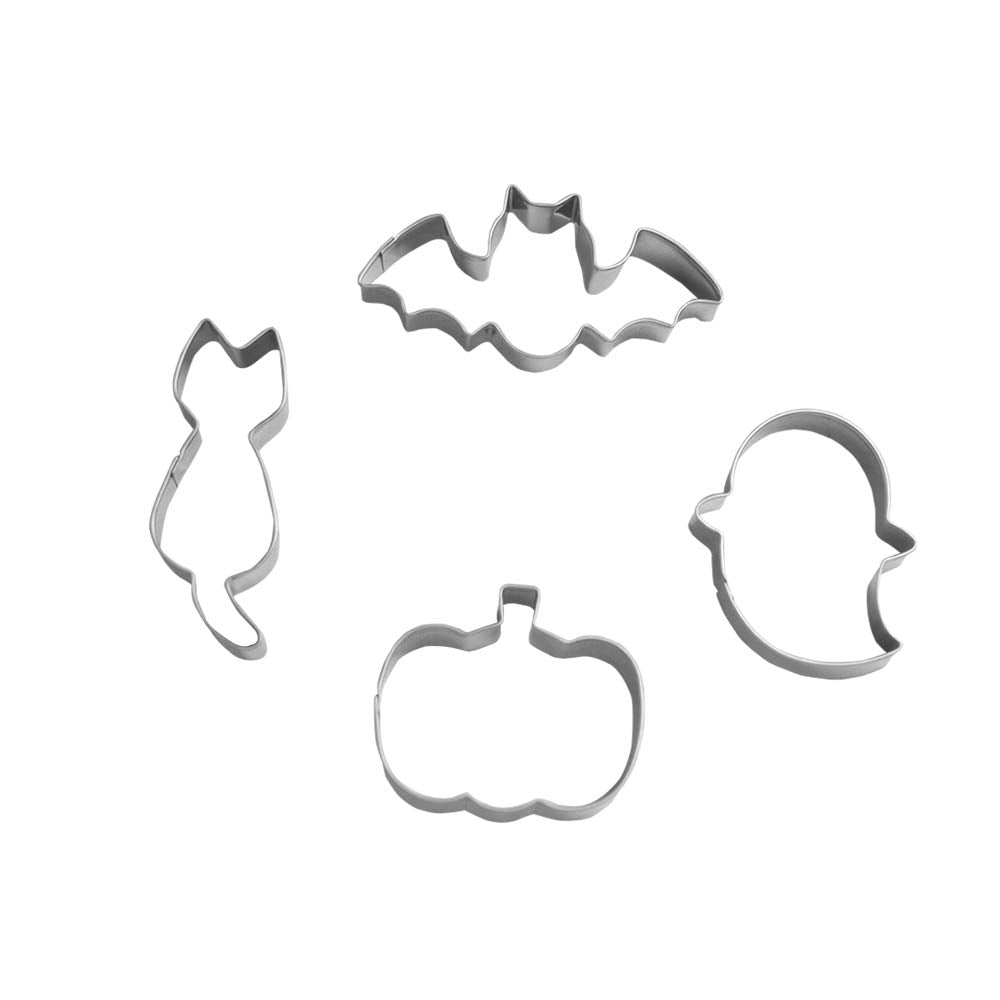 Keewah Small Halloween Cookie Cutter Set, From 2.2    To 3.1    - 4 Piece - Stainless Steel