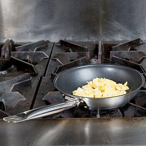 Royal Industries Nonstick Fry Pan 8'', Induction Pan Nonstick Frying Skillet Wok Stir Fry Pan Stainless Steel Egg Pan, Riveted-O