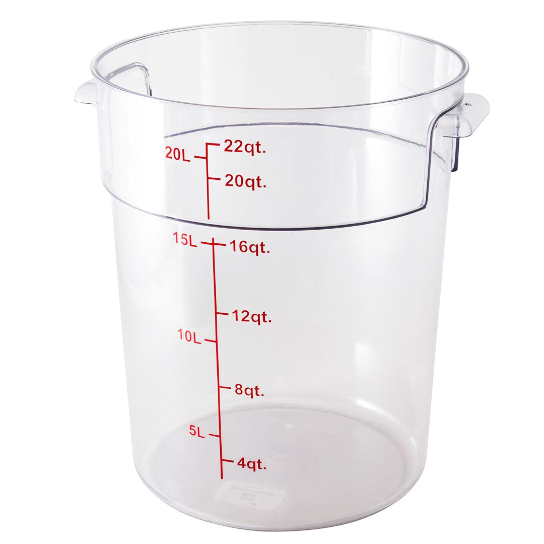 Restaurantware Met Lux 22 Quart Food Storage Container, 1 Round Commercial Storage Container - Lid Sold Separately, With Volume