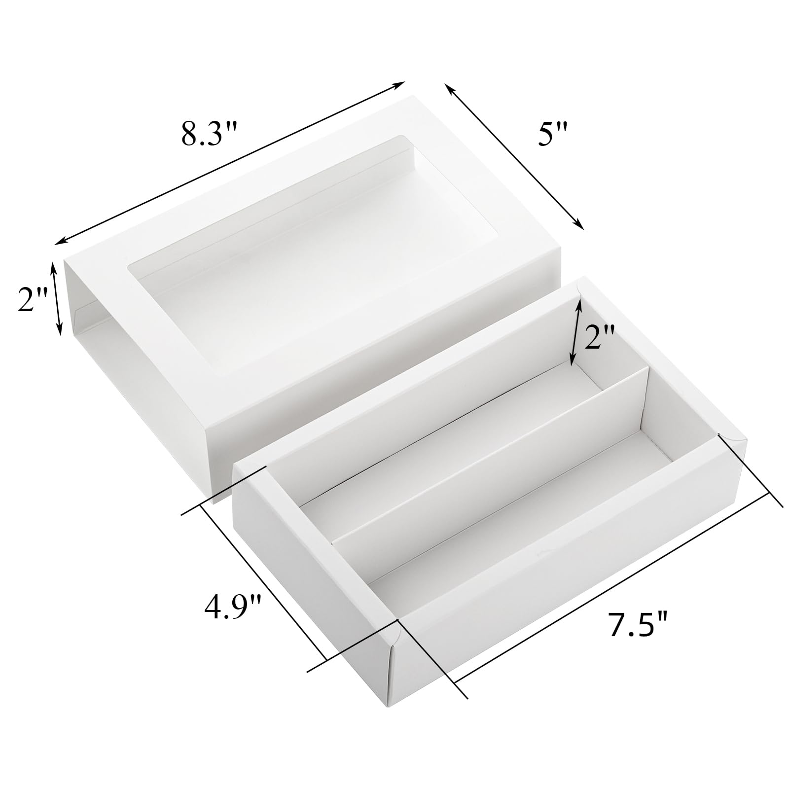 Dicunoy 30 Pack Macaron Boxes For 12, Macaron Gift Box, White Bakery Boxes With Clear Window, Cookie Packaging Box For Strawberr