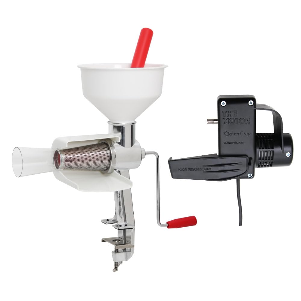 Johnny Apple Sauce Maker, Tomato Sauce Maker, Remove Skins & Seeds From Produce, Model 250 Clamp Based Food Strainer With Electr