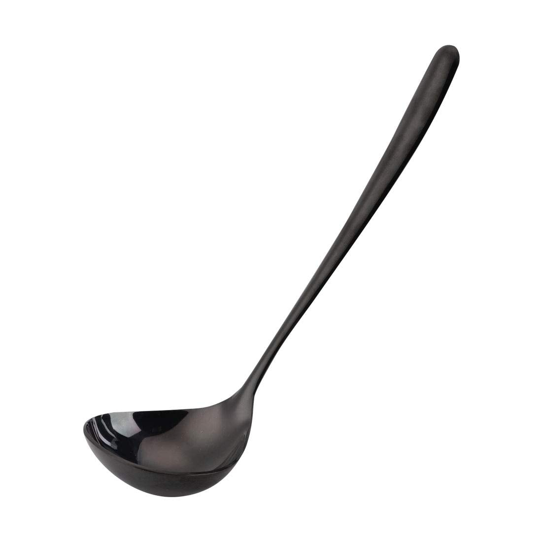 uxcell Stainless Steel Soup Ladle Spoon 7.8 One Piece Design Kitchen Black