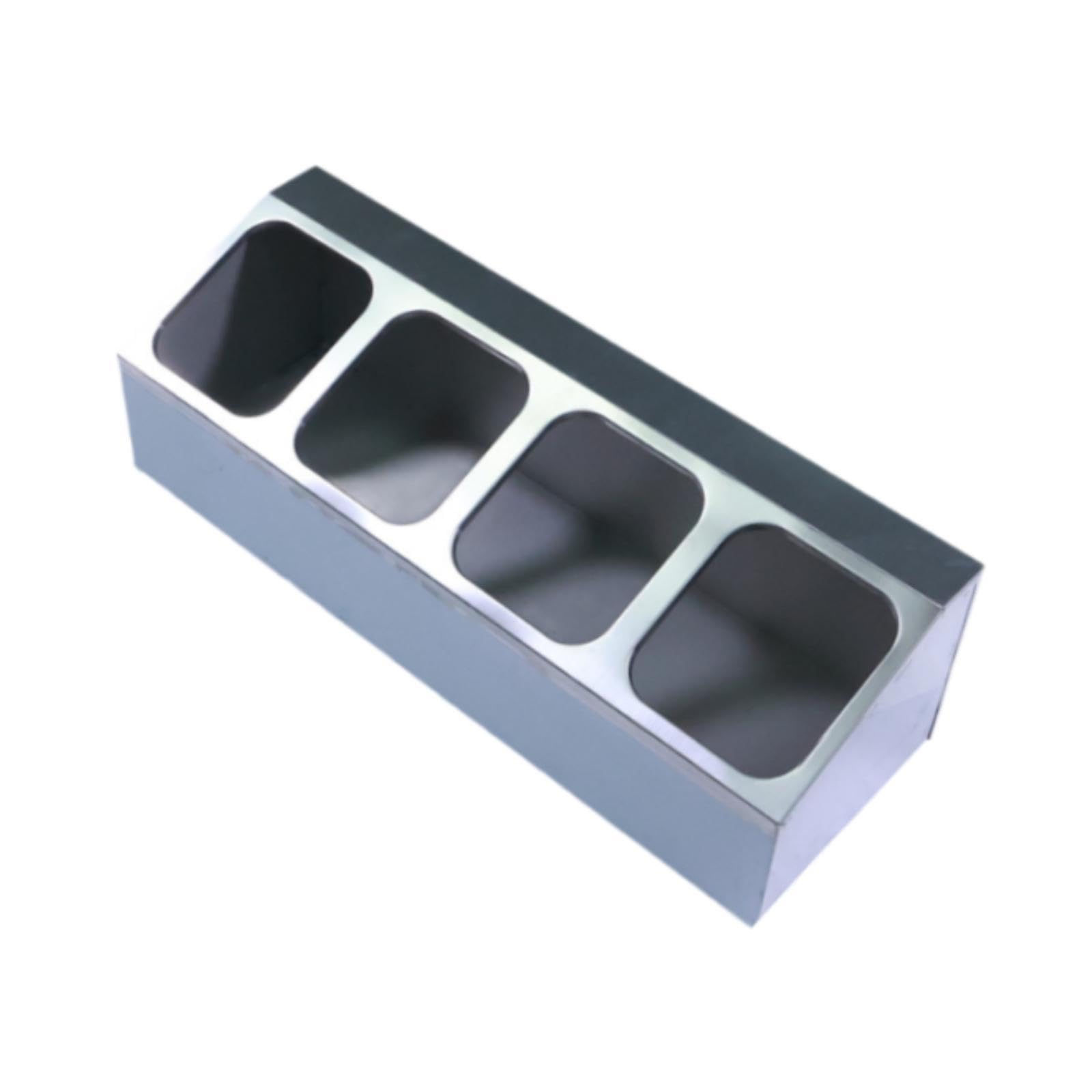 ATORSE Spice Canister Organizer Storage Spice Pots Shelf for Table Pantry Household 1 Row 4 Grids