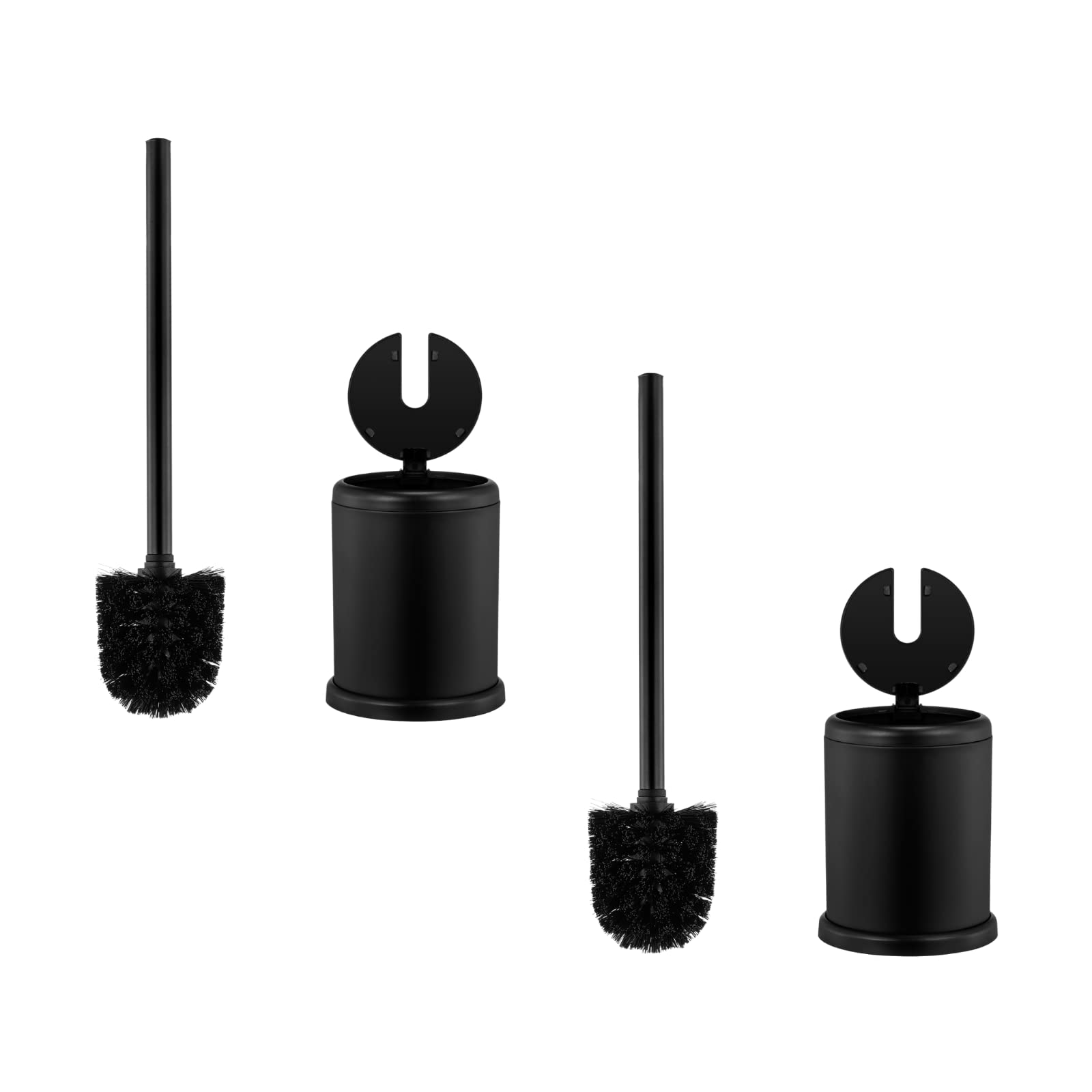 Toilettree Products Deluxe Toilet Brush With Lid - Black 2 Pack