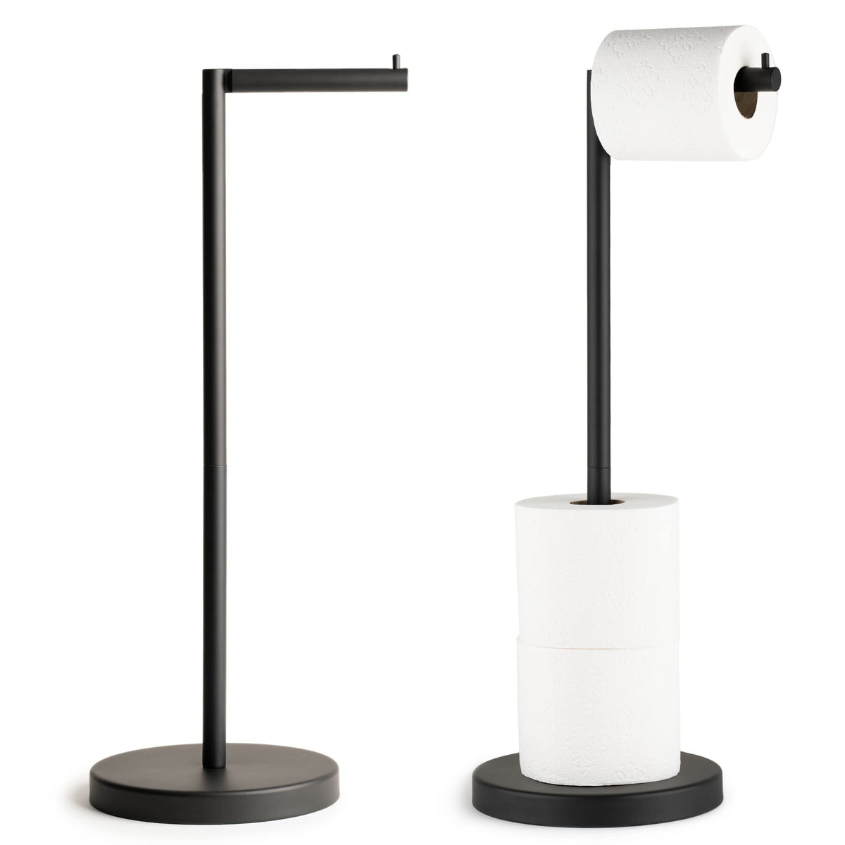 Marmolux Acc - Free Standing Toilet Paper Holder Stand | Bathroom Storage For 4 Rolls Of Toilet Tissue | Modern Stainless Steel