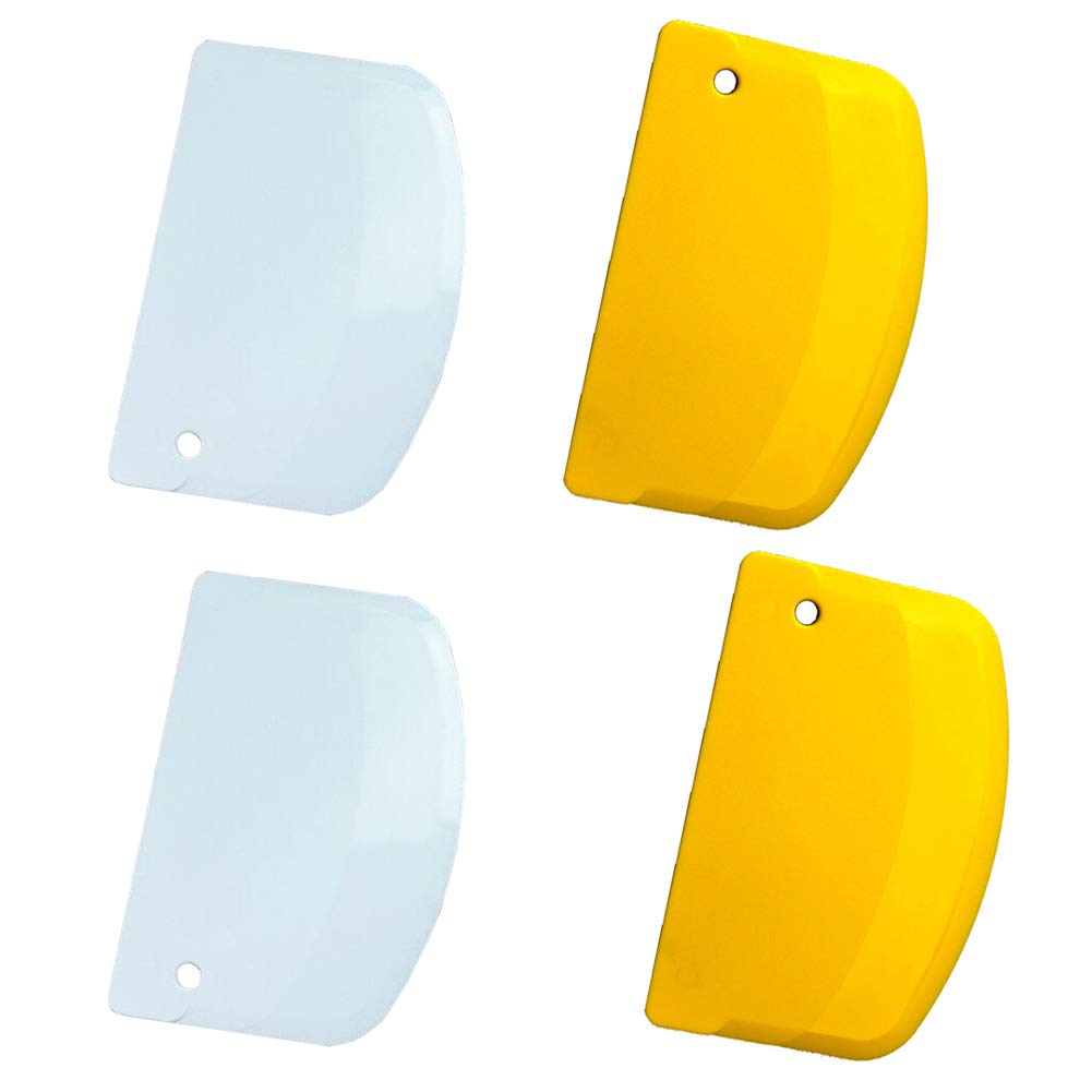 4 Pieces Dough Scraper Bowl Scraper Food-Safe Plastic Dough Cutter Plastic Scraper Practical Bench Scraper Multipurpose Food Scr