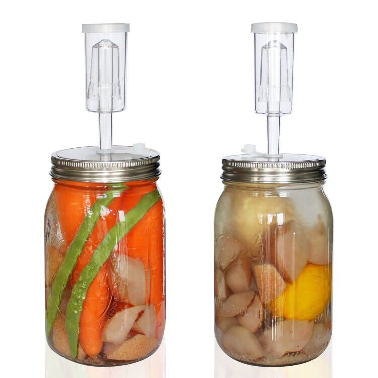 Laffeya Fermentation Lids, Fermentation Kit- 2 Mason Jars Fermenting Lids, 2 Airlocks For Fermenting, 4 Grommets, Fermentation K