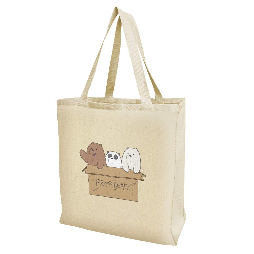 Graphics & More We Bare Bears Baby Bears Grocery Travel Reusable Tote Bag