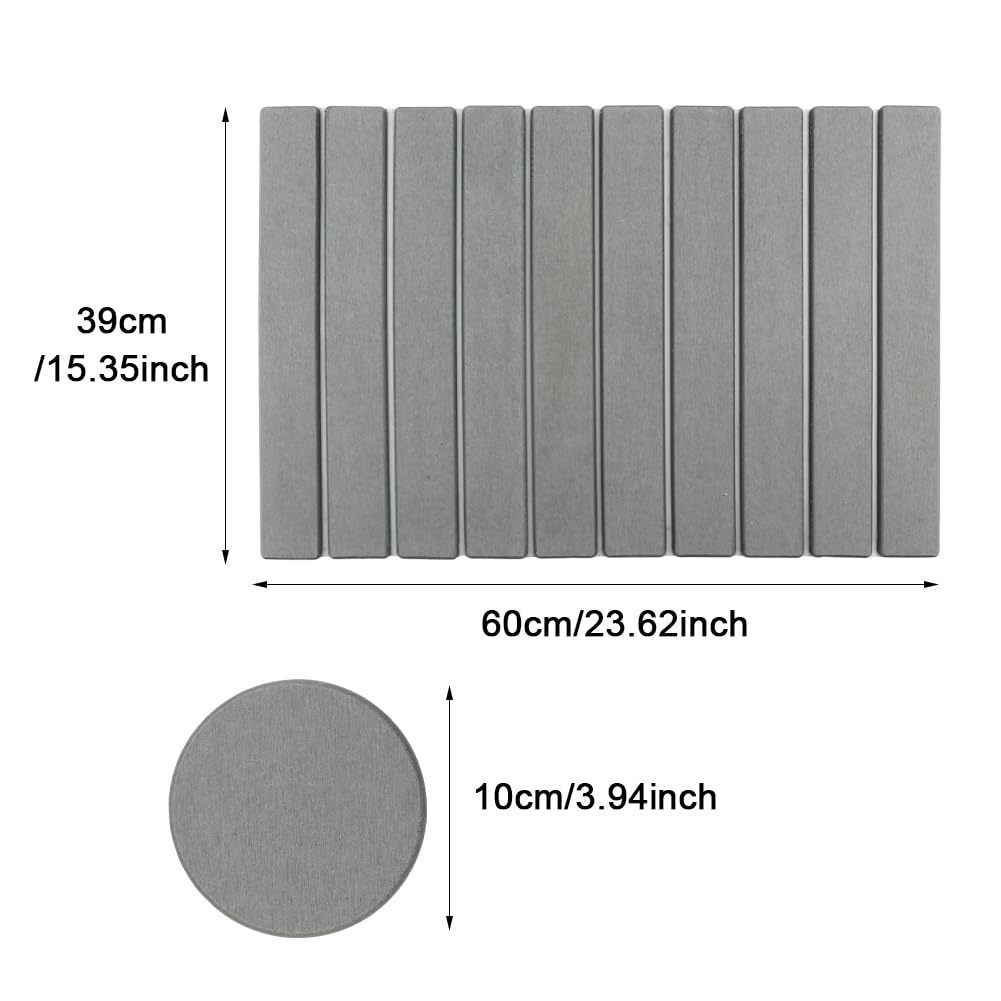 Loqjss Stone Bath Mat,Diatomite Stone Bath Mat,Quick Drying Stone Shower Mat,Rollable Stone Bath Mat,No-N Slip Diatomaceous Eart