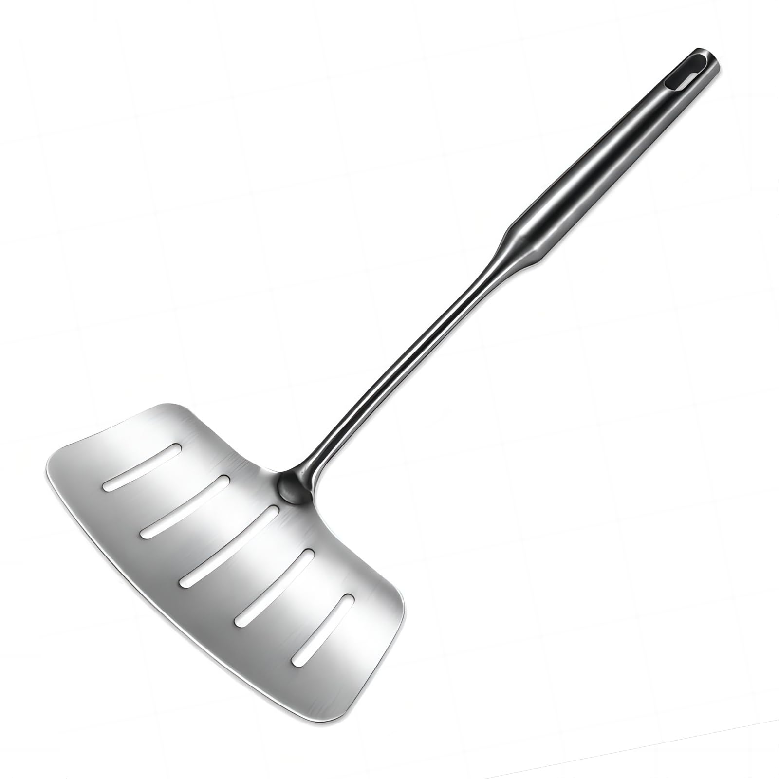 GREATLINK 304 Stainless Steel Fish Spatula,Wide Slotted Turner Steak Spatula With Heat Resistant Long Handle,Professional Kitche