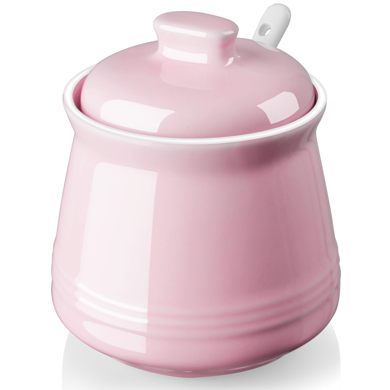 DAYYET Sugar Bowl with Lid and Spoon - 12 oz Ceramic Sugar Bowl with Spoon - Sugar Container for Coffee Bar - Sugar Jar Sugar Di
