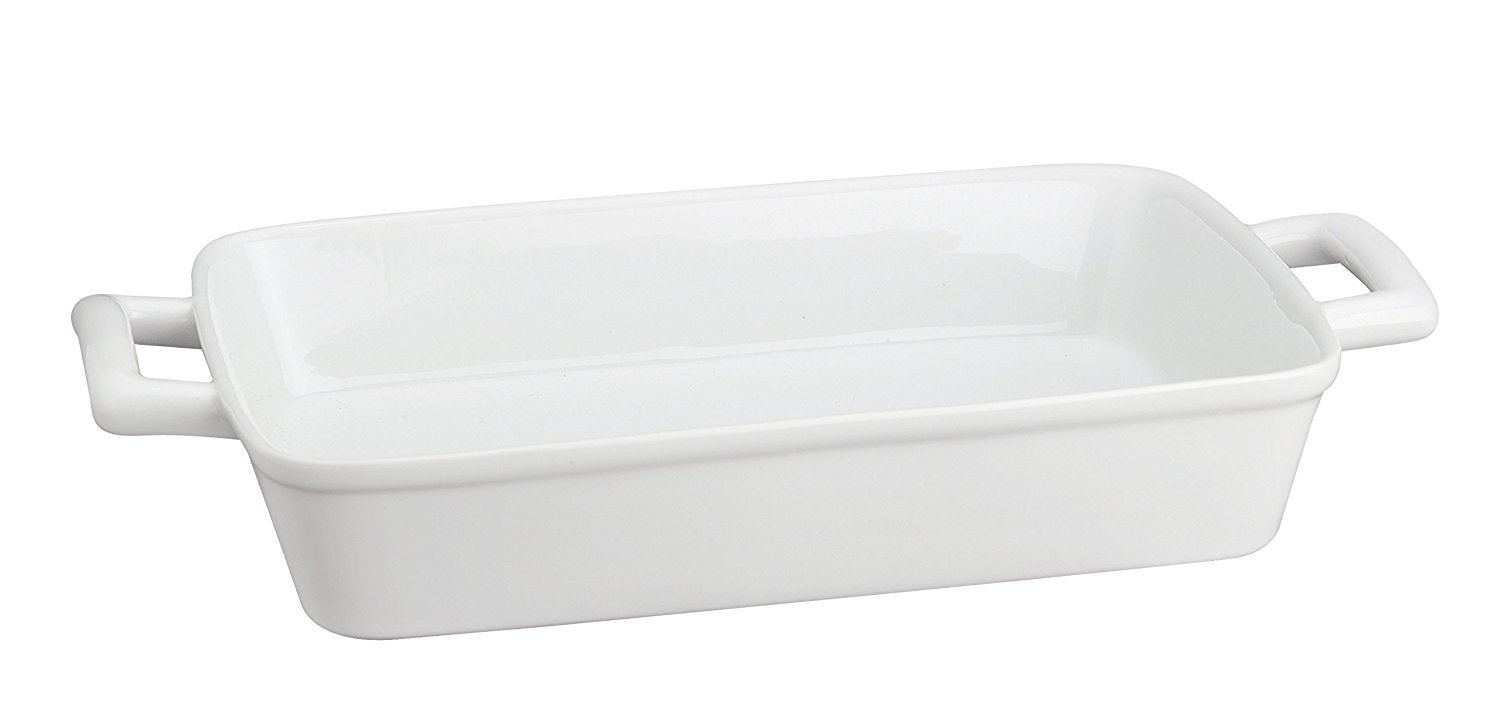 Hic Kitchen Rectangular Lasagna Pan With Handles, Fine White Porcelain, 13 X 9 X 2.5-Inches