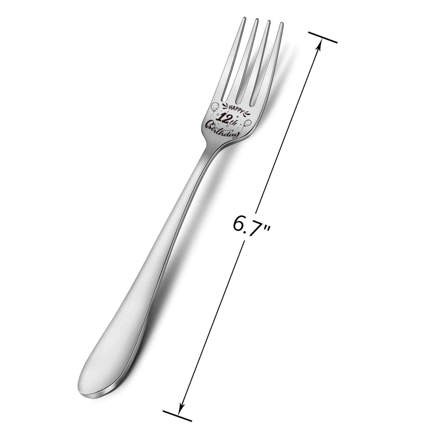Happy 12Th Birthday Spoon&Fork Gifts Engraved Spoon&Fork Personalized Birthday Gifts For Son Daughter Sister Brother Friends